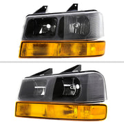 Spec-D 03-14 Chevrolet Express  Gmc Savana Matte Black Clear Lens Headlights 2LBLH-SAV03-GO