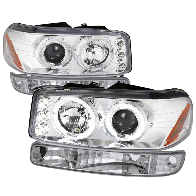 Spec-D 99-06 Gmc Sierra/Yukon Projector Headlights And Bumper Lights Chrome 2LBLHP-GMC99-TM