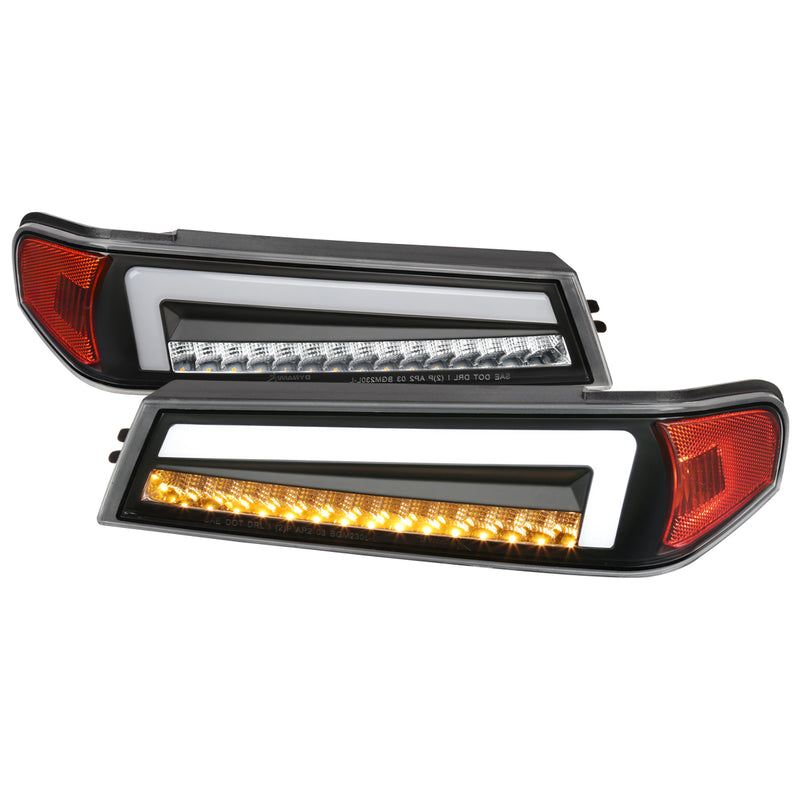 Spec-D 04-12 Chevrolet Colorado Gmc Canyon Parking Lights Led Sequential Switchback Turn Signal Matte Black Housing Clear Lens 2LC-COL04JMLED-RS