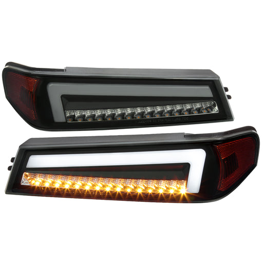 Spec-D 04-12 Chevrolet Colorado Gmc Canyon Parking Lights Led Sequential Switchback Turn Signal Black Housing Smoked Lens 2LC-COL04SMLED-RS