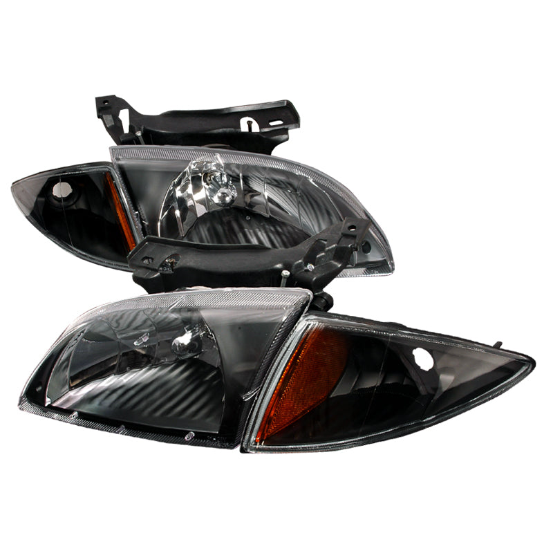 Spec-D 00-02 Chevrolet Cavalier Crystal Housing Headlights Black 2LCLH-CAV00JM-KS