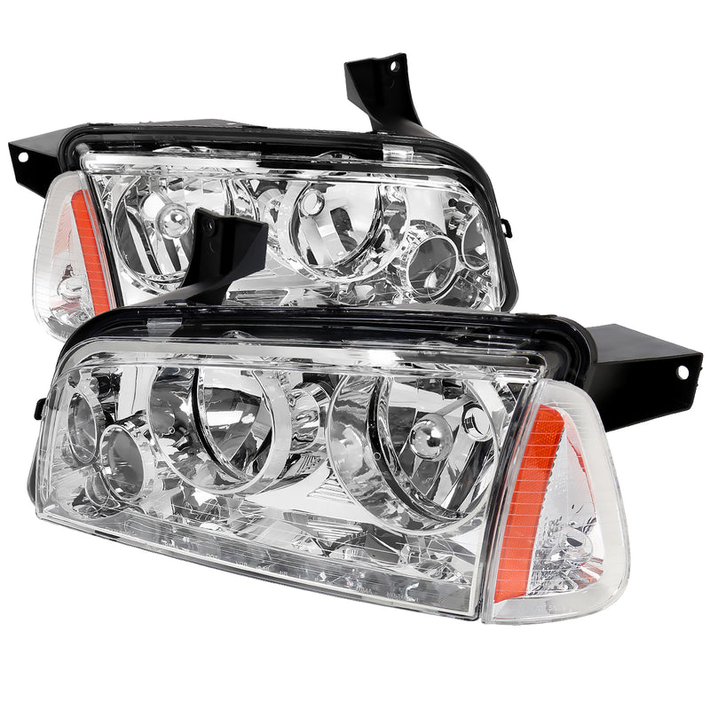 Spec-D 05-10 Dodge Charger 2 Piece Euro Headlights - Chrome 2LCLH-CHG05-ABM
