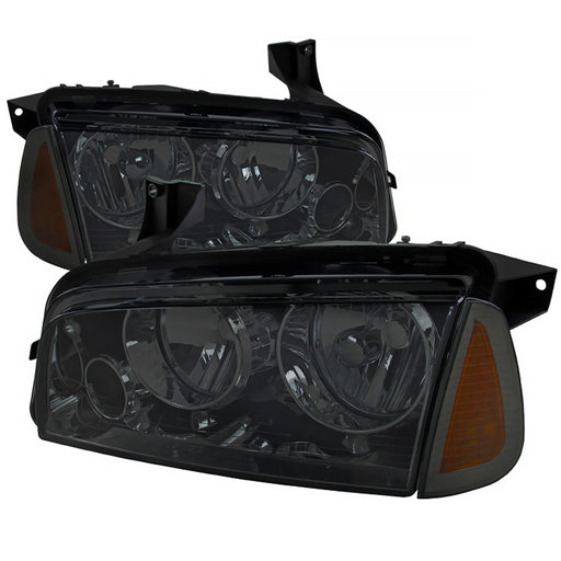 Spec-D 05-10 Dodge Charger Smoke Euro Headlight With Corner Light 2LCLH-CHG05G-SY