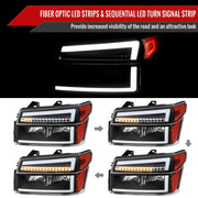 Spec-D 04-12 Chevrolet Colorado Gmc Canyon Headlights With Led Bar And Parking Lights With Led Bar Matte Black Housing Clear Lens Switchback Sequential Turn Signal - 9006 Low Beam 9005 High Beam Not Included 2LCLH-COL04JM-G3-RS