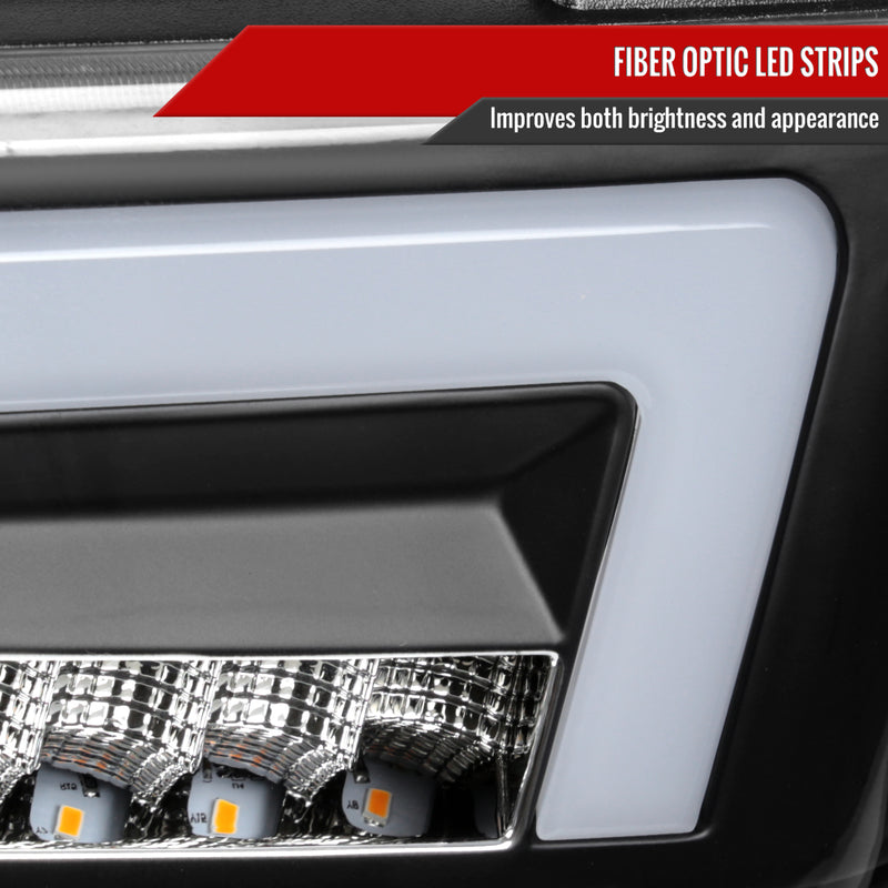 Spec-D 04-12 Chevrolet Colorado Gmc Canyon Headlights With Led Bar And Parking Lights With Led Bar Matte Black Housing Clear Lens Switchback Sequential Turn Signal - 9006 Low Beam 9005 High Beam Not Included 2LCLH-COL04JM-G3-RS