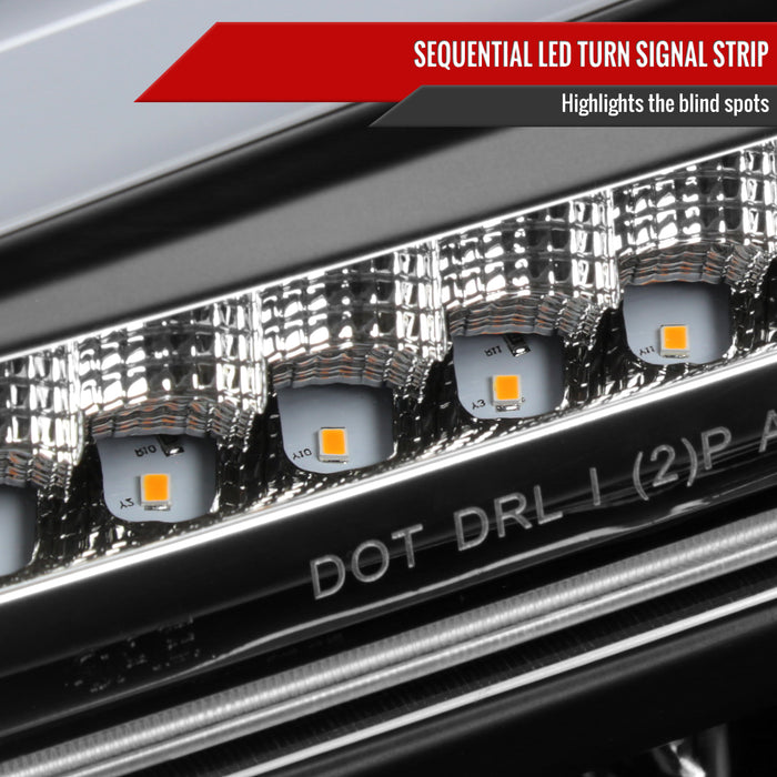 Spec-D 04-12 Chevrolet Colorado Gmc Canyon Headlights With Led Bar And Parking Lights With Led Bar Matte Black Housing Clear Lens Switchback Sequential Turn Signal - 9006 Low Beam 9005 High Beam Not Included 2LCLH-COL04JM-G3-RS