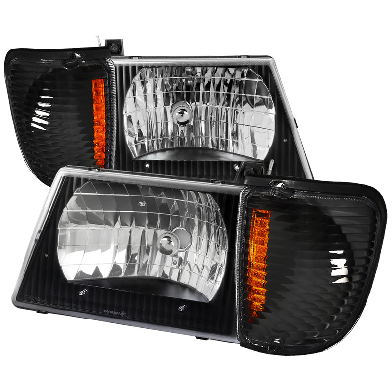 Spec-D 92-06 Ford  Econoline  Combo: 92-06 Ford Econoline Van Headlight Black 2LCLH-ECON92JM-ABM