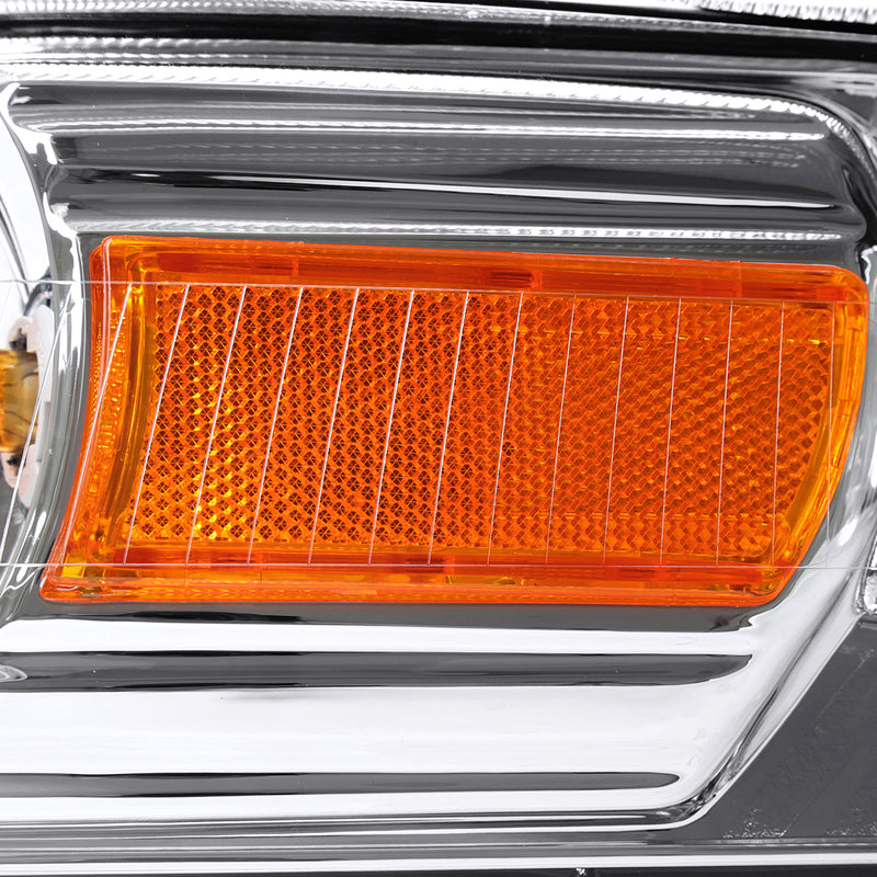 Spec-D 06-11 Mercury Grand Marquis Headlights And Corner Light Combo Chrome Housing Clear Lens With Amber Reflector - Turn Signal Bulbs Included 2LCLH-GMAR06-GO