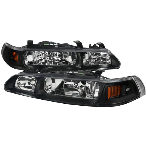 Spec-D 90-93 Acura Integra Jdm Headlight And Corner Light Set - Black 2LCLH-INT90JM-ABM