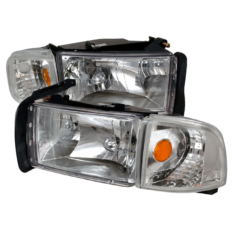 Spec-D 94-01 Dodge Ram Crystal Housing Headlights Chrome 2LCLH-RAM94-KS