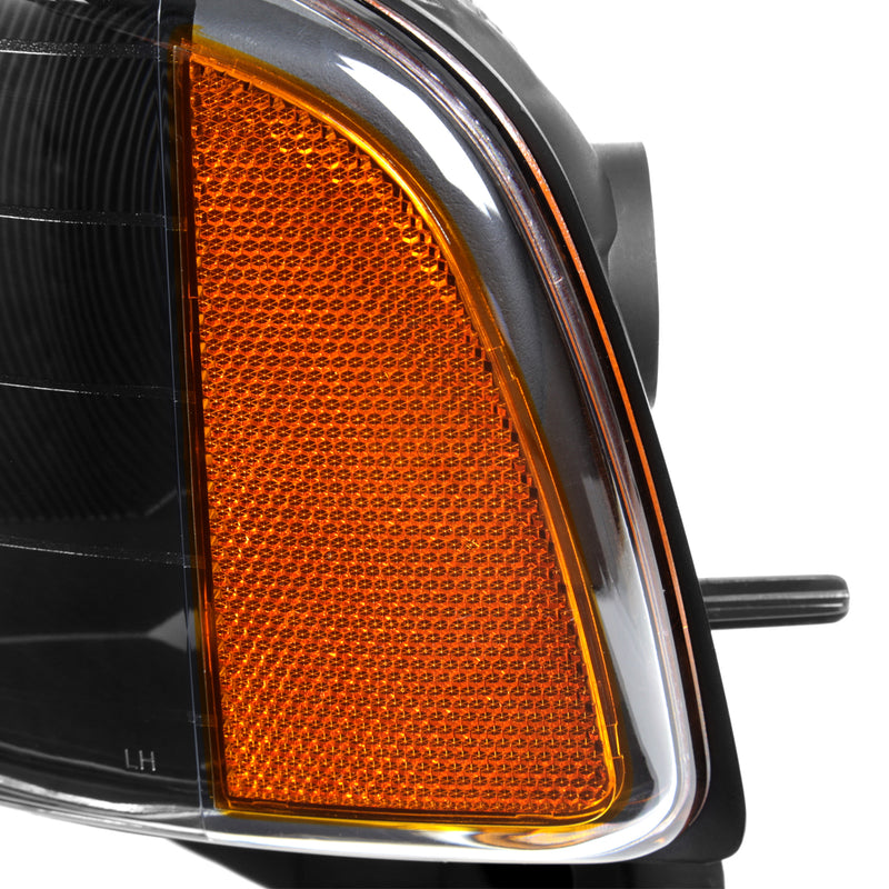 Spec-D 99-01 Dodge Ram 1500 2500 3500 Sport Headlights And Corner Lights Matte Black Housing Clear Lens Amber Reflector 2LCLH-RAM99JMS-GO