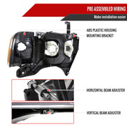 Spec-D 99-01 Dodge Ram 1500 2500 3500 Sport Headlights And Corner Lights Matte Black Housing Clear Lens Amber Reflector 2LCLH-RAM99JMS-GO