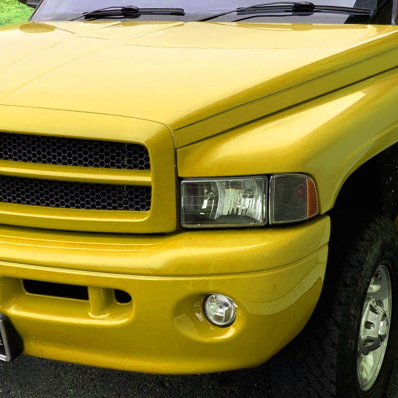 Spec-D 99-01 Dodge Ram 1500 2500 3500 Sport Headlights And Corner Lights Matte Black Housing Clear Lens Amber Reflector 2LCLH-RAM99JMS-GO