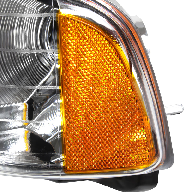 Spec-D 99-01 Dodge Ram 1500 2500 3500 Sport Headlights And Corner Lights Chrome Housing Clear Lens Amber Reflector 2LCLH-RAM99S-GO