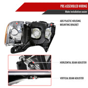 Spec-D 99-01 Dodge Ram 1500 2500 3500 Sport Headlights And Corner Lights Chrome Housing Clear Lens Amber Reflector 2LCLH-RAM99S-GO