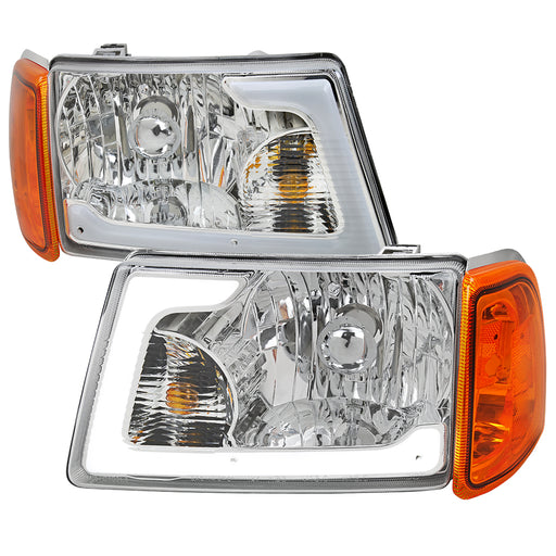 Spec-D 01-11 Ford Ranger Led Bar Headlight Corner Light Combo Chrome Housing And Clear Lens - Uses Stock Bulbs 2LCLH-RAN01-G3-GO