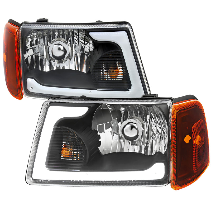 Spec-D 01-11 Ford Ranger Led Bar Headlight Corner Light Combo Matte Black Housing And Clear Lens - Uses Stock Bulbs 2LCLH-RAN01JM-G3-GO