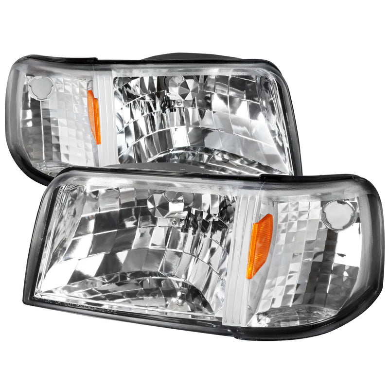 Spec-D 93-97 Ford  Ranger Headlights- Chrome 2LCLH-RAN93-OZ