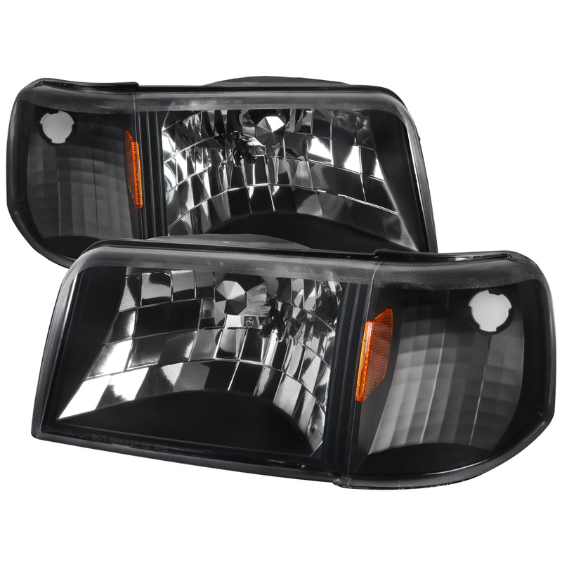 Spec-D 93-97 Ford  Ranger Headlights- Black 2LCLH-RAN93JM-OZ