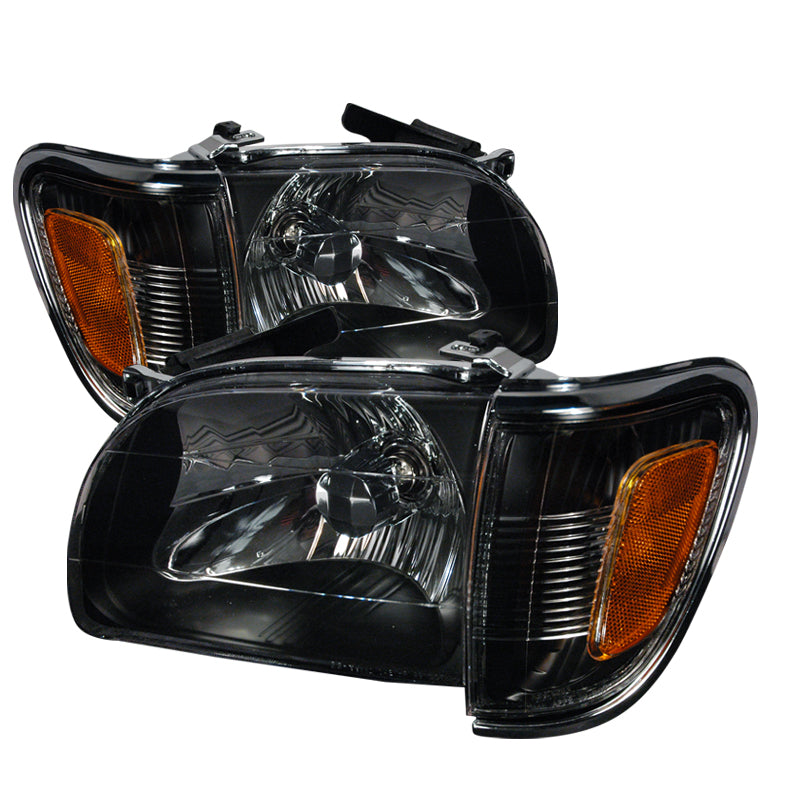 Spec-D 01-04 Toyota Tacoma Crystal Housing Headlights Black 2LCLH-TAC01JM-KS