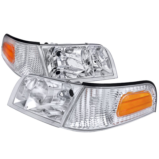 Spec-D 98-11 Ford Crown Victoria Chrome Euro Headlight With Corner 2LCLH-VIC98-EU