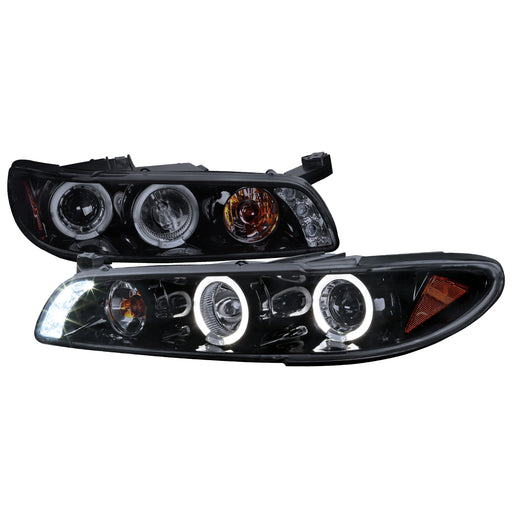 Spec-D 97-03 Pontiac Grand Prix 1 Piece Projector Headlight Gloss Black Smoke Lens 2LCLHP-GPX97G-TM
