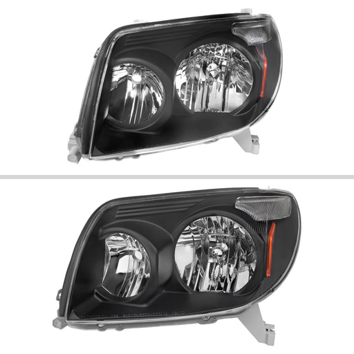 Spec-D 03-05 Toyota 4Runner Headlights Black Housing Clear Lens With Amber Reflector - No Bulbs Included 2LH-4RUN03JM-GO