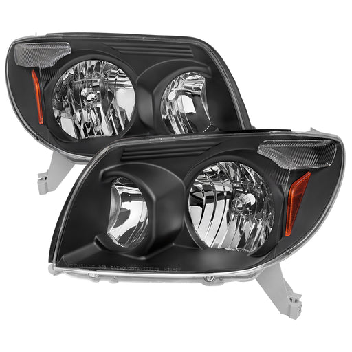 Spec-D 03-05 Toyota 4Runner Headlights Black Housing Clear Lens With Amber Reflector - No Bulbs Included 2LH-4RUN03JM-GO