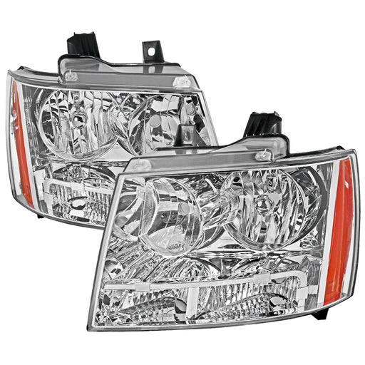 Spec-D 07-13 Chevrolet Avalanche Crystal Housing Headlights Chrome 2LH-AVA07-RS