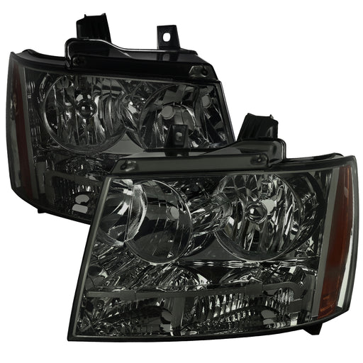 Spec-D 07-13 Chevrolet Avalanche Crystal Housing Headlights Chrome Smoke Lens 2LH-AVA07G-RS