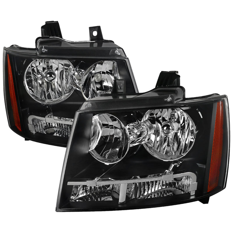 Spec-D 07-13 Chevrolet Avalanche Crystal Housing Headlights Black 2LH-AVA07JM-RS
