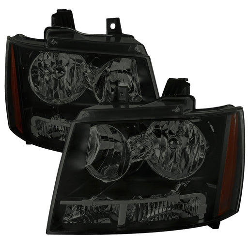 Spec-D 07-13 Chevrolet Avalanche Crystal Housing Headlights Black Smoke Lens 2LH-AVA07SM-RS