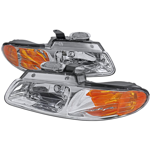 Spec-D 96-00 Dodge Caravan Euro Headlights Chrome Housing 2LH-CAR96-RS