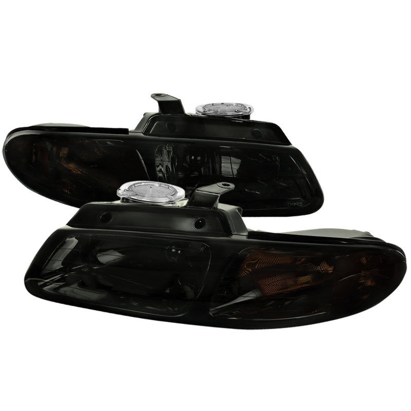 Spec-D 96-00 Dodge Caravan Smoked Euro Headlights 2LH-CAR96G-RS