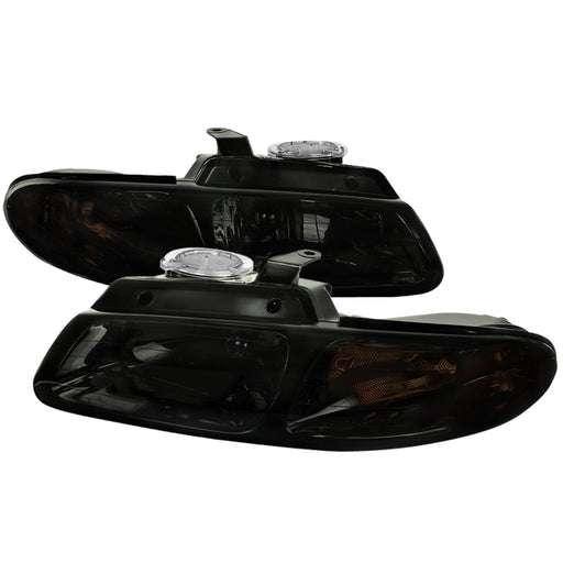 Spec-D 96-00 Dodge Caravan Smoked Euro Headlights 2LH-CAR96G-RS