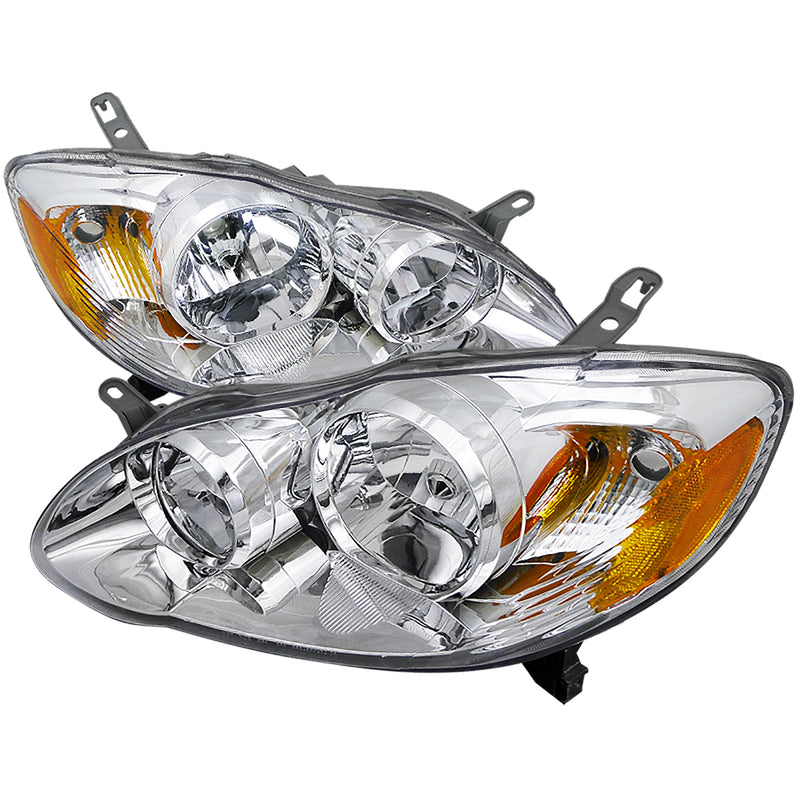 Spec-D 03-08 Toyota  Corolla  Euro Headlights Chrome Housing 2LH-COR03-RS
