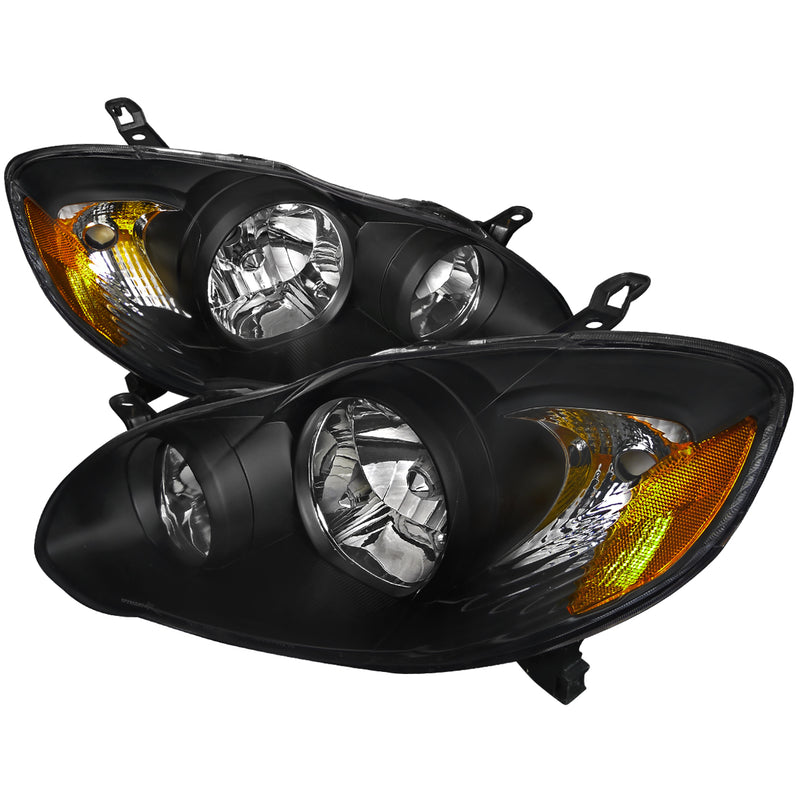 Spec-D 03-08 Toyota  Corolla  Euro Headlights Black Housing 2LH-COR03JM-RS