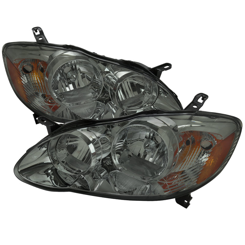 Spec-D 03-08 Toyota Corolla Headlights Chrome Housing Light Smoked Lens 2LH-COR03LG-RS