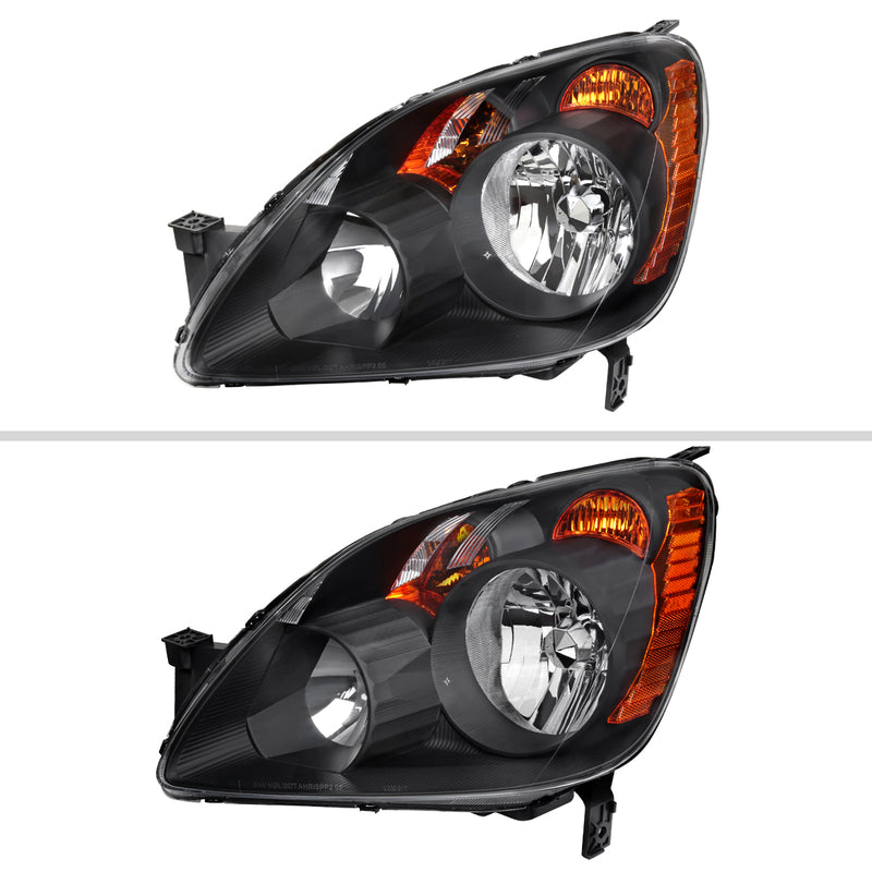 Spec-D 02-04 Honda Cr-V Headlights Matte Black Housing Clear Lens Japan Built Only - No Bulbs Included 2LH-CRV05JM-JP-GO