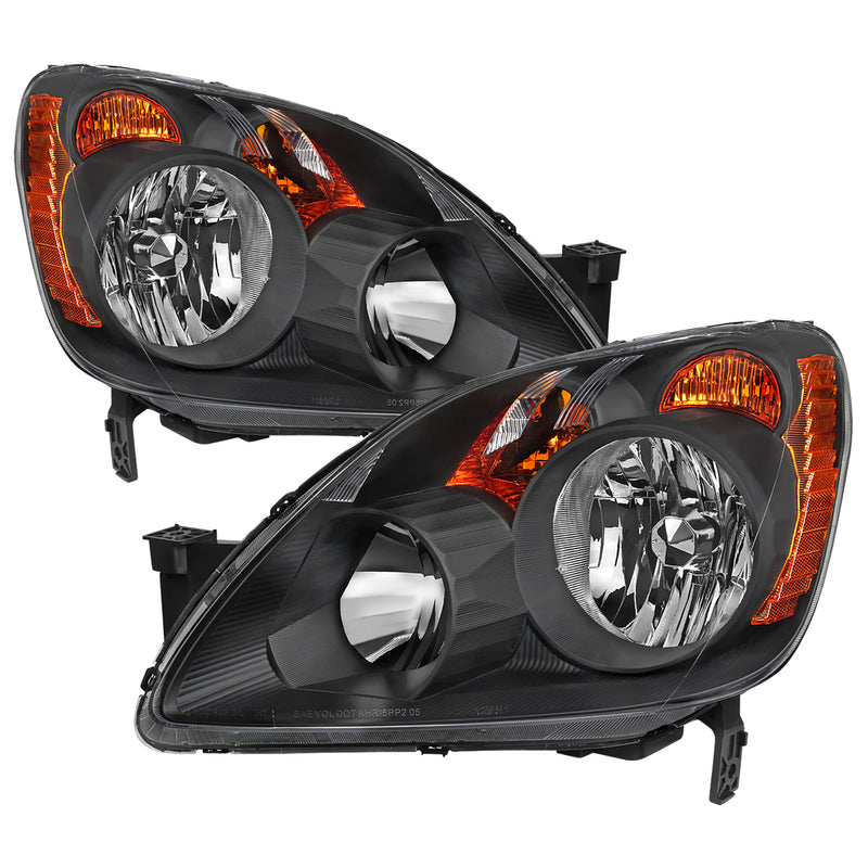 Spec-D 02-04 Honda Cr-V Headlights Matte Black Housing Clear Lens Japan Built Only - No Bulbs Included 2LH-CRV05JM-JP-GO