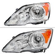Spec-D 07-11 Honda Cr-V Headlights Chrome Housing Clear Lens With Amber Reflector - No Bulbs Included 2LH-CRV07-GO
