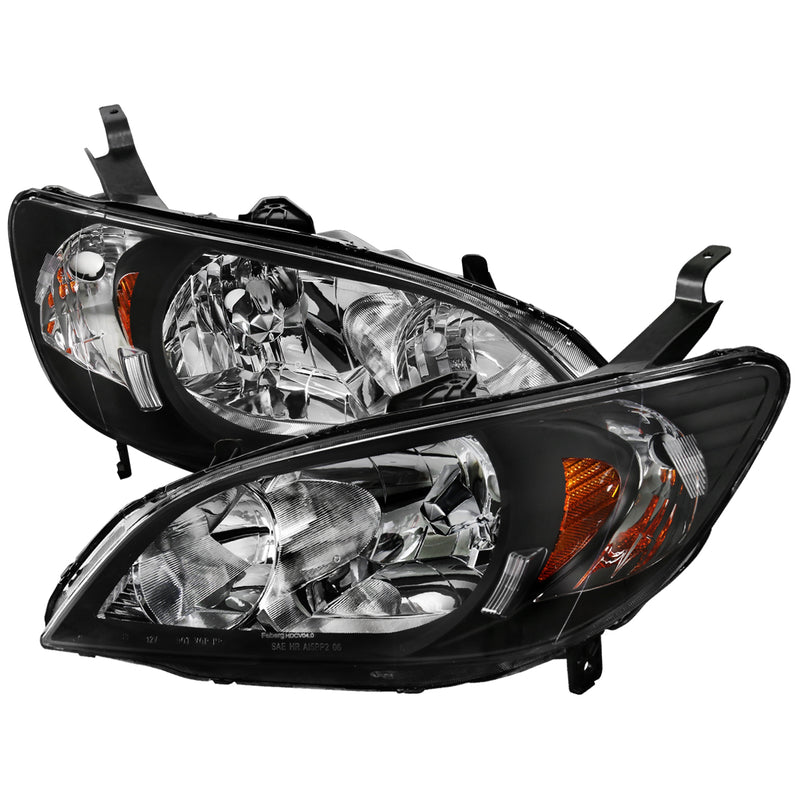 Spec-D 04-05 Honda Civic Crystal Housing Headlights Black 2LH-CV04JM-RS