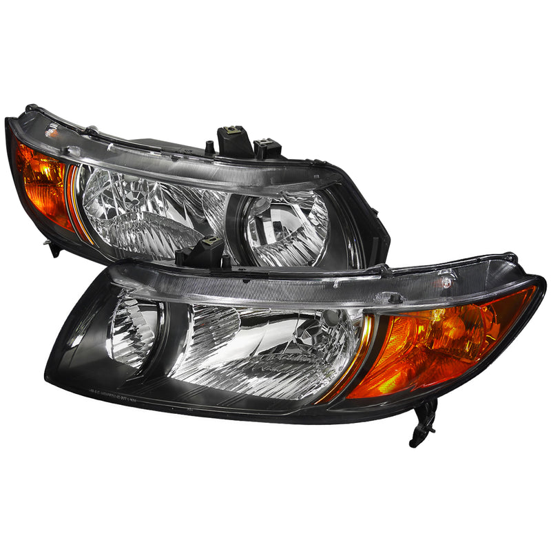 Spec-D 06-10 Honda  Civic  Euro Headlights Black Housing 2LH-CV062JM-RS