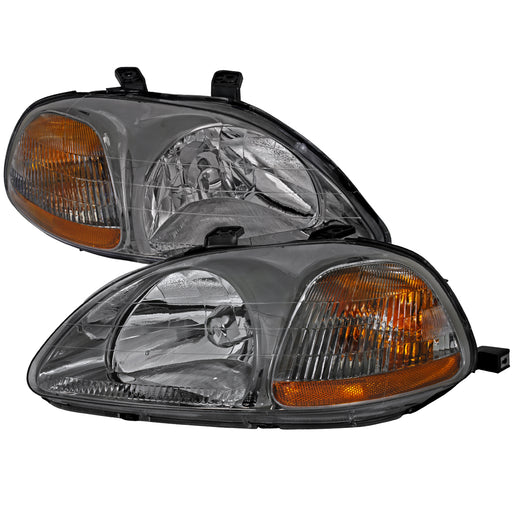 Spec-D 96-98 Honda Civic Crystal Housing Headlights Smoke 2LH-CV96G-V2-RS