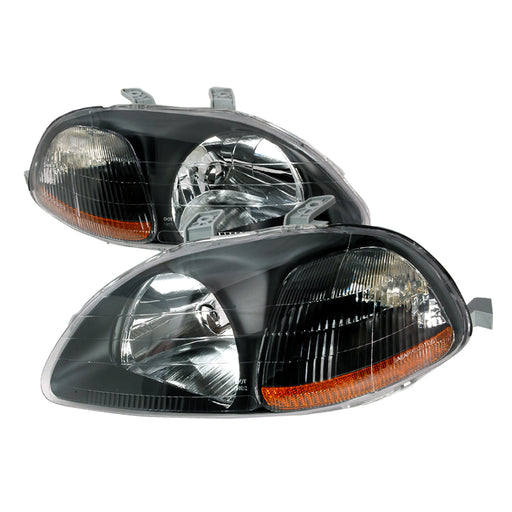 Spec-D 96-98 Honda Civic Crystal Housing Headlights Black 2LH-CV96JM-KS