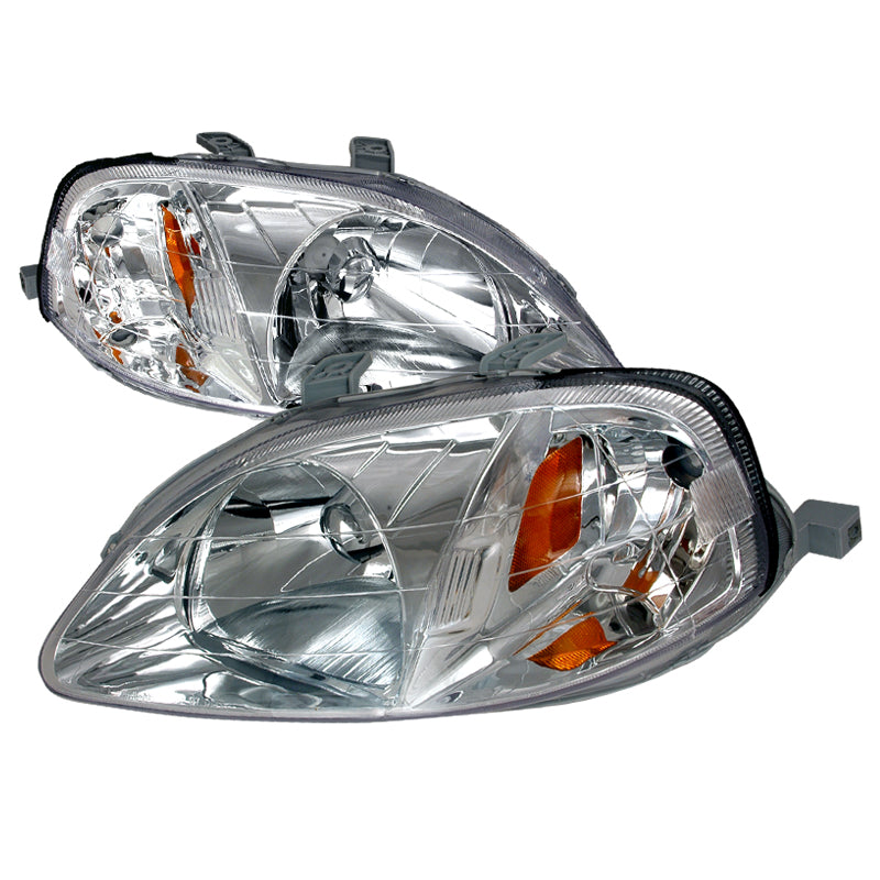 Spec-D 99-00 Honda Civic Crystal Housing Headlights Chrome 2LH-CV99-KS