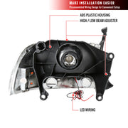 Spec-D 98-03 Dodge  Durango Chrome Headlight With Led 2LH-DAK97-RS