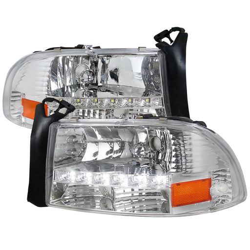 Spec-D 98-03 Dodge  Durango Chrome Headlight With Led 2LH-DAK97-RS