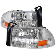 Spec-D 97-04 Dodge  Dakota  Chrome Headlight With Led 2LH-DAK97-RS
