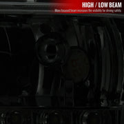 Spec-D 97-04 Dodge  Dakota  Smoked Headlight With Led 2LH-DAK97G-RS